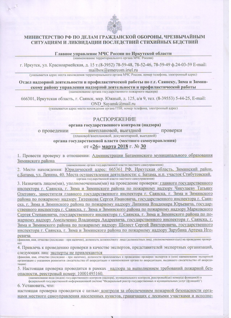 Образец приказа о проведении проверки в организации